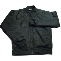 Plus Size Quilted Jacket Zip Up Classic Padded Flight Flying Winter Big & Tall - Bottle Green - 6XL