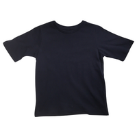 KIDS PLAIN T SHIRT Childrens Child 100% COTTON Boys Girls Basic Blank Tee Top - Navy - 4
