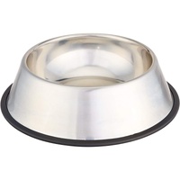Non Slip Stainless Steel Dog Bowl Pet Cat Water Food Feeder Portable Puppy Dish - XX-Large (1 Litre)