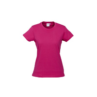 Womens Plain Ladies T SHIRT 100% COTTON Basic Tee Casual Top Size 6-24 T-Shirt - Magenta Pink - 20