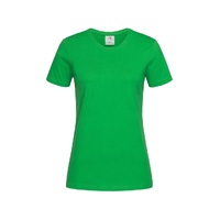 Womens Plain Ladies T SHIRT 100% COTTON Basic Tee Casual Top Size 6-24 T-Shirt - Green - 6