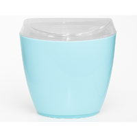 Oval Swing Top Waste Rubbish Bin Acrylic Lightweight Compact Bathroom Office in Blue
