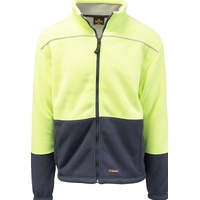 HI VIS Polar Fleece Sherpa Jacket Full Zip Thick Lined  Winter Safety Jumper - Yellow - L