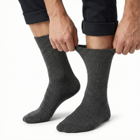 1x Pair COTTON Rich LOOSE TOP SOCKS Circulation Diabetic Comfort in Charcoal - 11-14