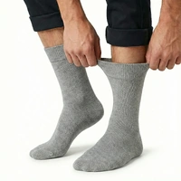 1x Pair COTTON Rich LOOSE TOP SOCKS Circulation Diabetic Comfort in Grey