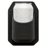 Silicone Shower Beer Holder Wall Mounted Beverage Can Rack Self Adhesive in Black