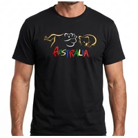 Adult Australia T Shirt Kangaroo Koala 100% Cotton Souvenir Tee Top - Black - S