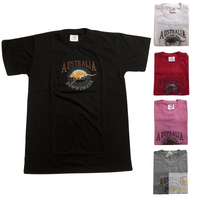 Adult Australia Kangaroo T Shirt Australia Day Souvenir Tee Top 100% Cotton - Grey - S