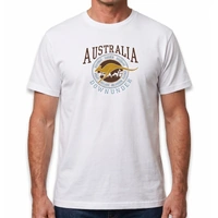Adult Australia Kangaroo T Shirt Australia Day Souvenir Tee Top 100% Cotton - White - S