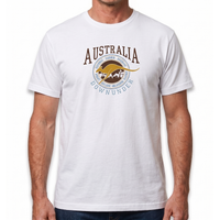 Adult Australia Kangaroo T Shirt Australia Day Souvenir Tee Top 100% Cotton - White - XS