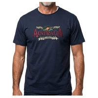 Mens Australia Wilderness T Shirt Souvenir Tee Top 100% Cotton - Navy Blue - S