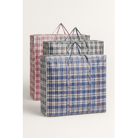 48x Large Stripe Bag Packing Storage Strip Zip Shopping Travel Check House Moving 78cm x 90cm x 25cm