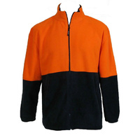 HI VIS POLAR FLEECE Jumper Full Zip Safety Workwear Fleecy Jacket Unisex - Orange - XXL