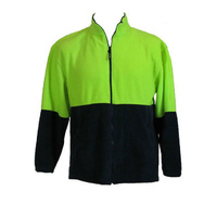 HI VIS POLAR FLEECE Jumper Full Zip Safety Workwear Fleecy Jacket Unisex - Yellow - M