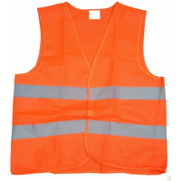Hi Vis Safety VEST Reflective Tape Workwear Orange ONE SIZE Night & Day Use