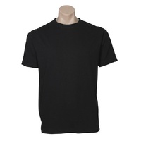 Plain T-Shirt 100% COTTON Basic Blank Tee Mens Ladies Casual BULK Adults - Black - M