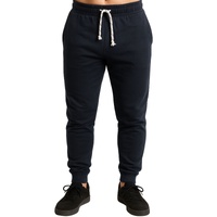 Mens Skinny TRACK PANTS Slim Cuff Trousers Gym Trackies Sport Bottoms Joggers - Navy (Polyester) - XL