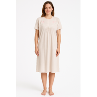 Womens Ladies Cotton Blend Nightie Night Gown Pajamas Pyjamas Sleepwear PJ - Pink - 14
