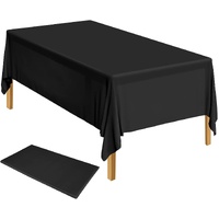 Table Cloth Cover Reusable & Washable Xmas Party 137cm x 274cm (54"x108") in Black