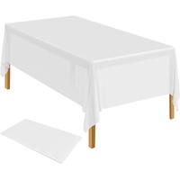 Table Cloth Cover Reusable & Washable Xmas Party 137cm x 274cm (54"x108") in White