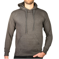 Mens Hoodie 100% Cotton Fleece Pullover Sweatshirt Warm Jumper - Charcoal Grey - M