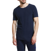 Mens Thermal Short Sleeve Top Microfleece Baselayer Underwear T Shirt - Navy - L