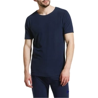 Mens Thermal Short Sleeve Top Cotton Blend Baselayer Underwear T Shirt - Navy - XL