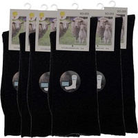 Merino Wool Mens Thermal Diabetic Socks Loose Top Circulation 6 Pairs - Black - 2-8