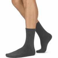 Merino Wool Mens Thermal Diabetic Socks Loose Top Circulation 1 Pair - Grey - 11-14
