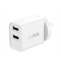 Australian Mobile DUAL Port USB-A 12W Power Wall Adapter Charger - White