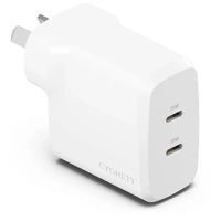 Cygnett PowerPlus 35W Dual Port USB-C Wall Charger - White