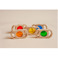 See through colored blocks with handles