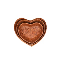 Set of 3 Coconut Wood Heart Shape Plates Natural