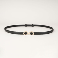 Peroz Yara Women's Black Adjustable Leather Belt
