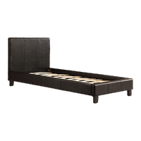 Single PU Leather Bed Frame Black