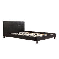 Double PU Leather Bed Frame Black