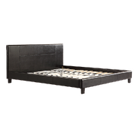 King PU Leather Bed Frame Black