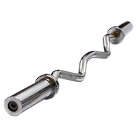 120cm Chrome Olympic EZ Curl Bar – Weightlifting Barbell for Home Gym Training