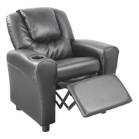 PU Leather Kids Recliner with Drink Holder