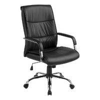 PU Leather Office Chair – Ergonomic Executive Swivel Desk Chair with Padded Seat in Black