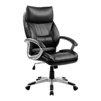 PU Leather Executive Office Chair – Ergonomic Swivel Computer Desk Chair in Black