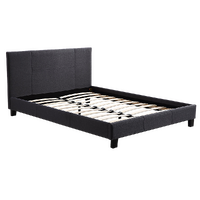 Queen Linen Fabric Bed Frame Grey