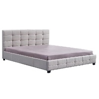 Linen Fabric King Deluxe Bed Frame Beige
