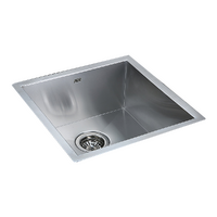 440x440mm Handmade Stainless Steel Undermount / Topmount Kitchen Laundry Sink with Waste