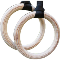 Birch Wood Gymnastic Rings with Adjustable Straps – Strength & Calisthenics Training