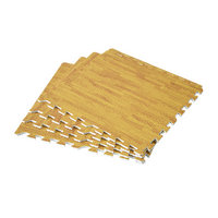 12 Tile EVA Interlocking Gym Floor Mats Wood Colour for Home Yoga