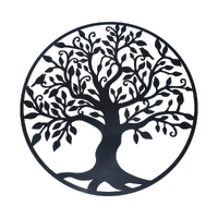 Black Tree of Life Wall Art Hanging Metal Iron Sculpture Garden 99cm