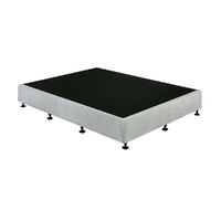Palermo Queen Ensemble Bed Base Platinum Light Grey Linen Fabric