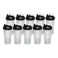 10x 700ml Protein Shaker Bottles – Gym Supplement Blender Mixer Shake Cups