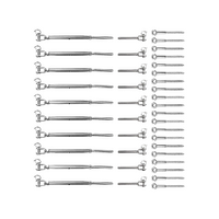 Stainless Steel Wire Rope DIY Balustrade Kit Jaw/Swage Fork Turnbuckle - 10 pack